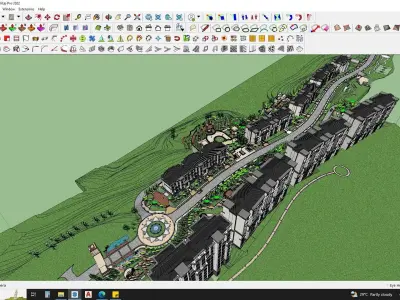HOTEL SKETCHUP MODEL APARTMENTS CITY 3D model