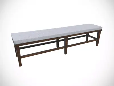 Metal Bench Low-poly 3D model shop
