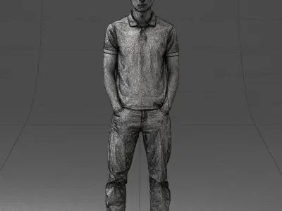000329 Young Man in Casual Outfit 1226 3D model