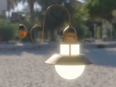 Hanging Street Lamp Low-poly 3D model
