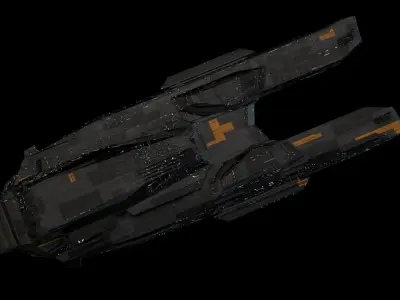 Spaceship fleet 3D asset pack Low-poly 3D model