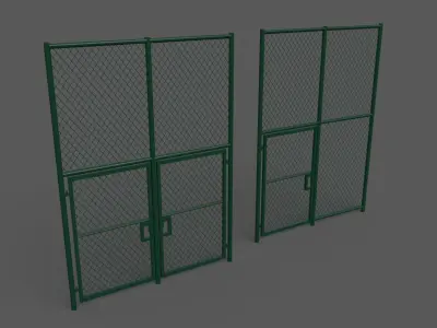PBR Chain Link Fence For Court A Low-poly 3D model