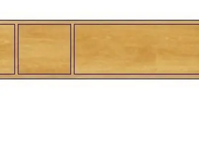 six drawer coffee table in light wood  Low-poly 3D model