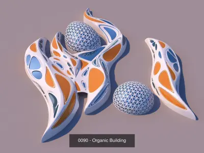 5 Models - Organic Buildings - Collection 3D Model Pack