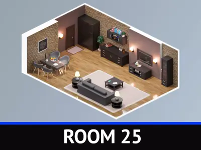 Room 25 Low-poly 3D model