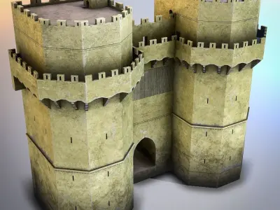 Torres de Serranos Low-poly 3D model