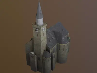 Old High Church in Inverness Low-poly 3D model