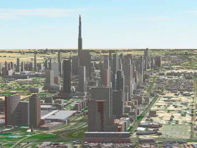 Dubai City Full Low poly Low-poly 3D model
