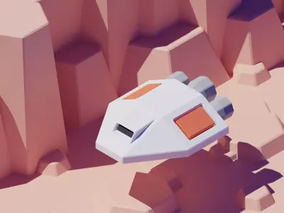 SPACESHIP Low-poly 3D model