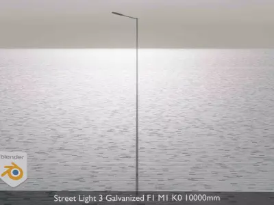 Street Light 3 Galvanized F1 M1 K0 10000mm Low-poly 3D model