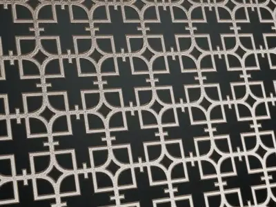 Interlocking Geometric Mesh Metal Guard PBR Seamless Texture