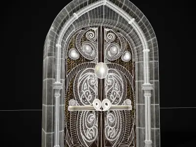 Regal Castle Door Low-poly 3D model