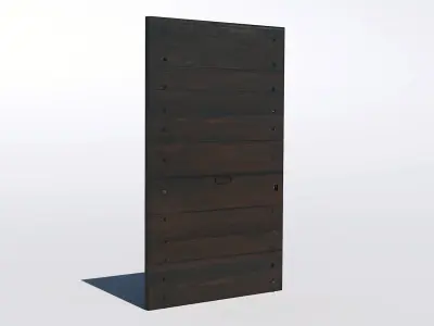 Wooden door 1 Low-poly 3D model purchase
