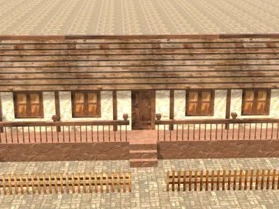 Medieval house thirteen 14 Low-poly 3D model