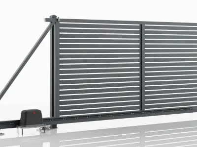 Aluminum Electric Sliding Gate - Model 2 - 8cm - 3D model