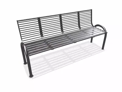Metal Street Bench Low-poly PBR Low-poly 3D model