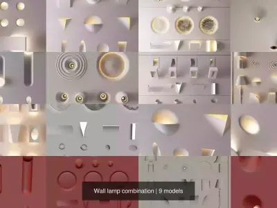 Wall lamp combination 3D Model Pack