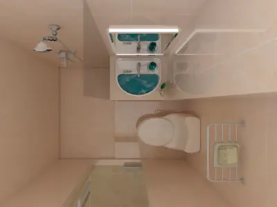 3D model bathroom hotel class 3D model