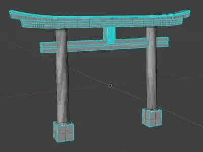 Torii Gate - GameReady Low-poly 3D model