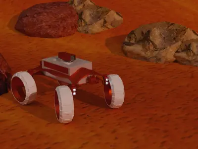 Martian Land rover sci-fi Low-poly 3D model