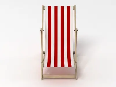 Beachchair beach chair with stripes 3D model