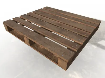 wooden pallet  Low-poly 3D model