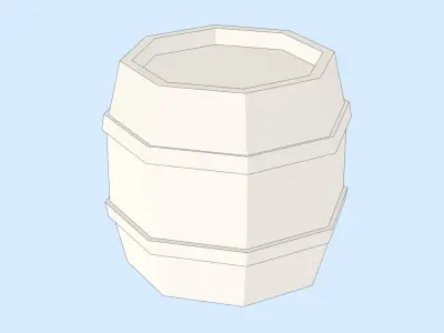 Hand Painted Wooden Barrel Free low-poly 3D model