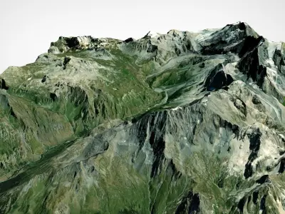 Mountain landscape Grand Casse Savoie France 3D model
