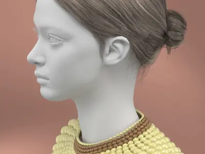 Vintage Pearl Necklace 3D model