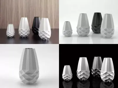 Facet Vases 3D model