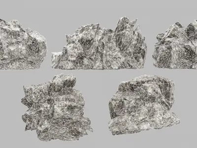 Rock Set Low-poly 3D model