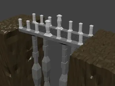 Dungeon Bridge Low-poly 3D model