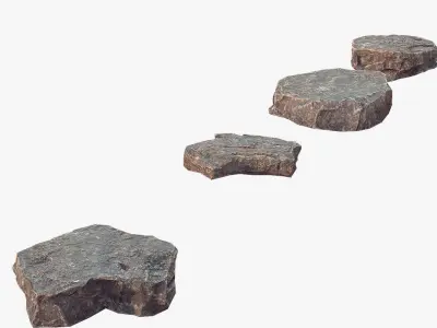 Stone Debris Piece Collection Low-poly 3D model