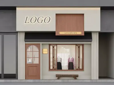 Minimalist Contemporary Boutique Storefront 3D model