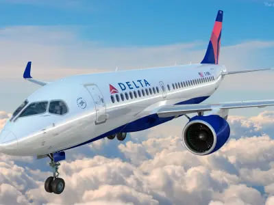  Delta Airlines Airbus A220-100 Detailed Cabin 