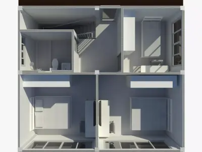 Low cost house by REVIT 25R10 3D model