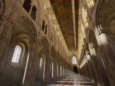 Cathedral Romanesque Nave CEILING - ONLY  Low-poly 3D model