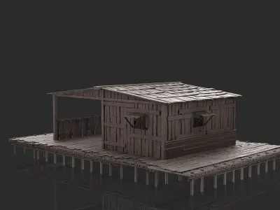 Fantasy Wooden House - Jungle Hut 5 3D model