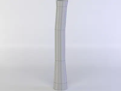 Fence segment pole Low-poly 3D model