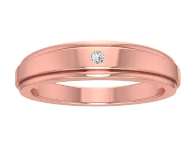 Solitaire Wedding Engagement Women Band Ring 3D print model 2