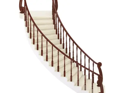 Marble Spiral Stairs 3D model