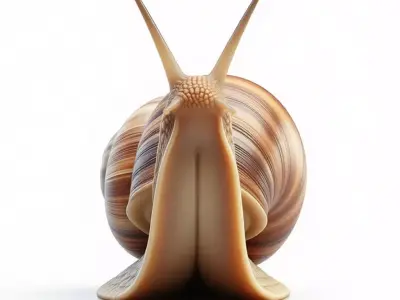 Ultra-Realistic Garden Snail 3D Model High-Detail Mollusk  Low-poly 3D model