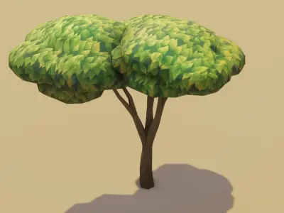 Cartoon Acacia Tree 3D Model Low-poly 3D model