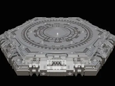 Hexagon Stand Base Diorama Scifi Model B 3D print model