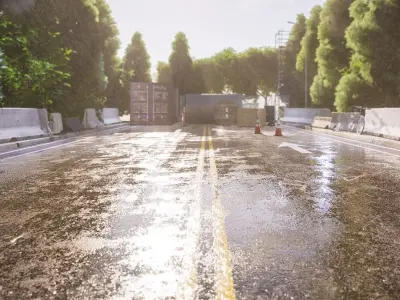 Damaged Asphalt PBR Material Texture