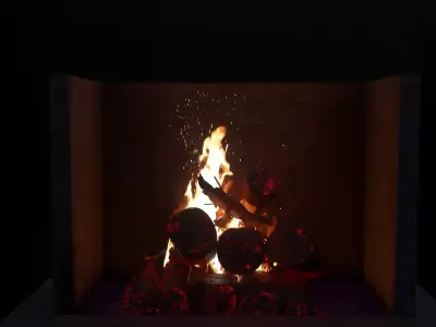 Burning Fire Setup Low-poly 3D model