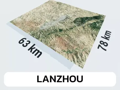 Lanzhou China City Landscape 3D Model 3D model
