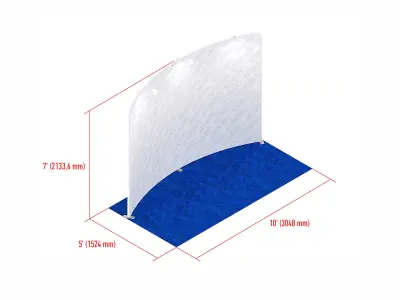 Exhibition booth 10x5ft curved wall 3DM002 Free 3D model