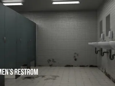 Dirty Restroom Pack Low-poly 3D model