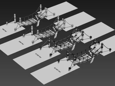 Rope Bridge Low-poly 3D model